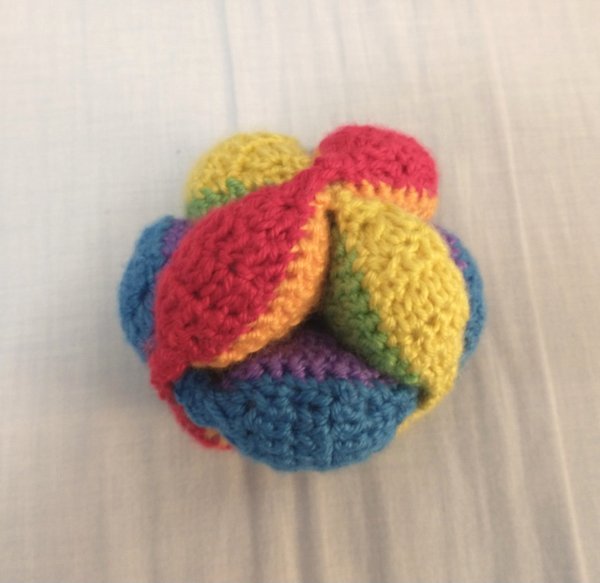 Crocheted Amish Puzzle Ball A crocheted Amish puzzle ball, fully assembled